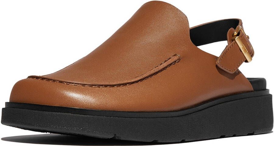 FitFlop Gen-FF Leather Back-Strap Moc Mules BRUIN