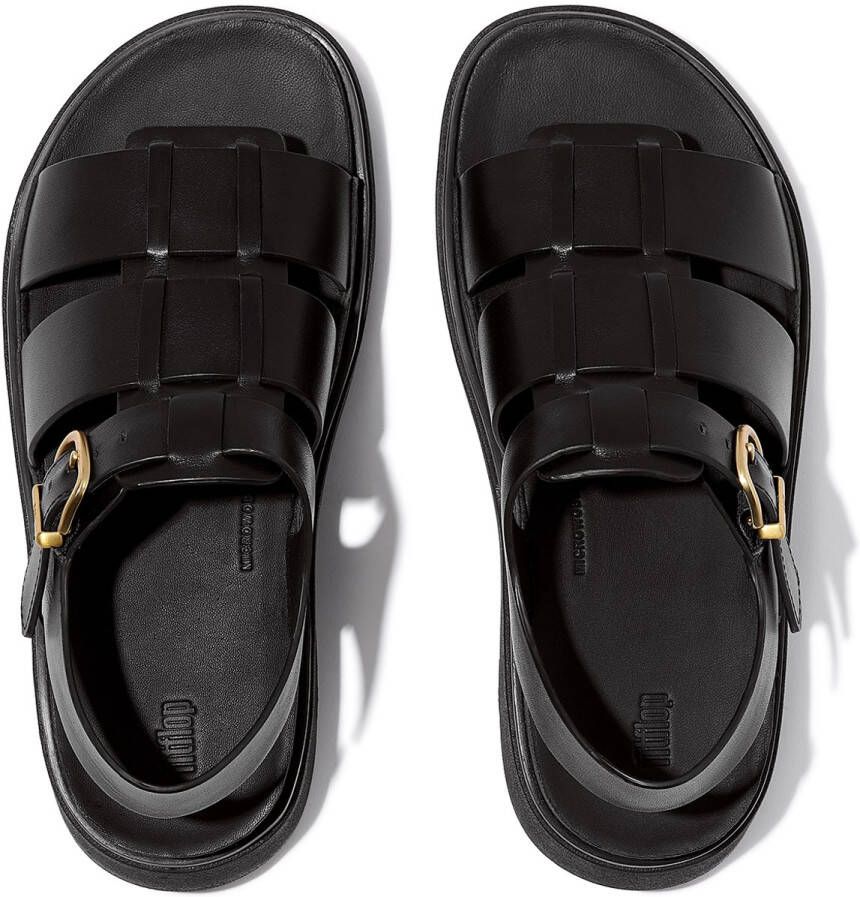 FitFlop Gen-FF Leather Fisherman Sandals ZWART