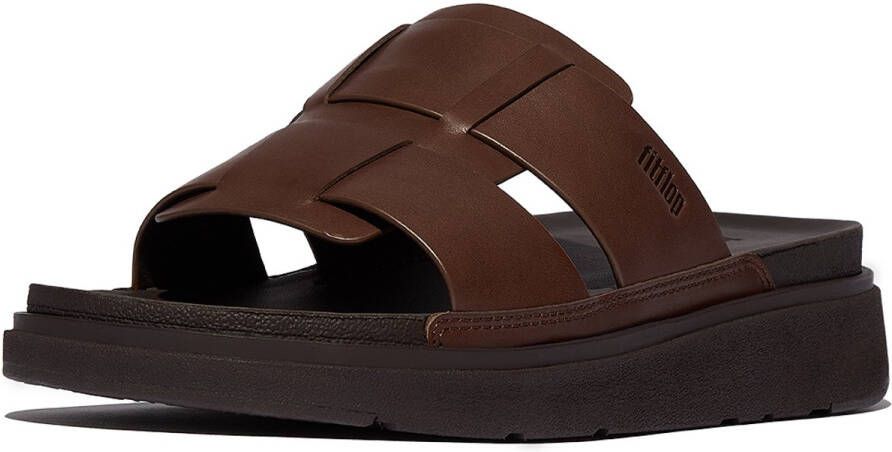 FitFlop Gen-FF Mens Leather Fishmerman Slides BRUIN