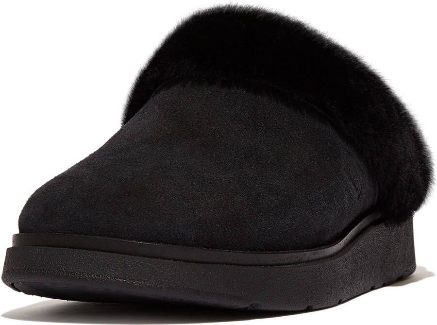 FitFlop Gen-FF Shearling Suede Slippers Pantoffels ZWART