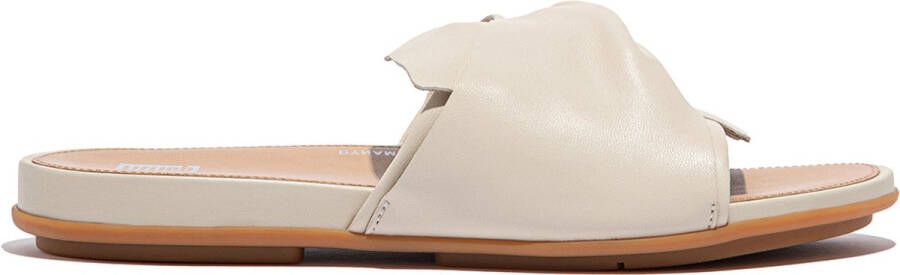 FitFlop Gracie Soft-Twist Leather Slides BEIGE