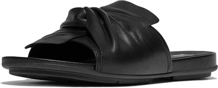 Fitflop Slippers GRACIE SOFT-TWIST LEATHER SLIDES pool slides sandaal met dynamicush-technologie