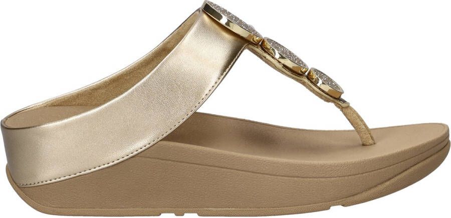Fitflop Dianets HALO BEAD-CIRCLE METALLIC TOE-POST SANDALS pool slides pantoffel met dempende tussenzooltechnologie