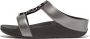 FitFlop TM Halo Bead-Circle Metallic H-Bar leren slippers zwart metallic - Thumbnail 2