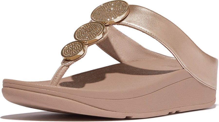Fitflop Dianets HALO BEAD-CIRCLE METALLIC TOE-POST SANDALS pool slides pantoffel met dempende tussenzooltechnologie