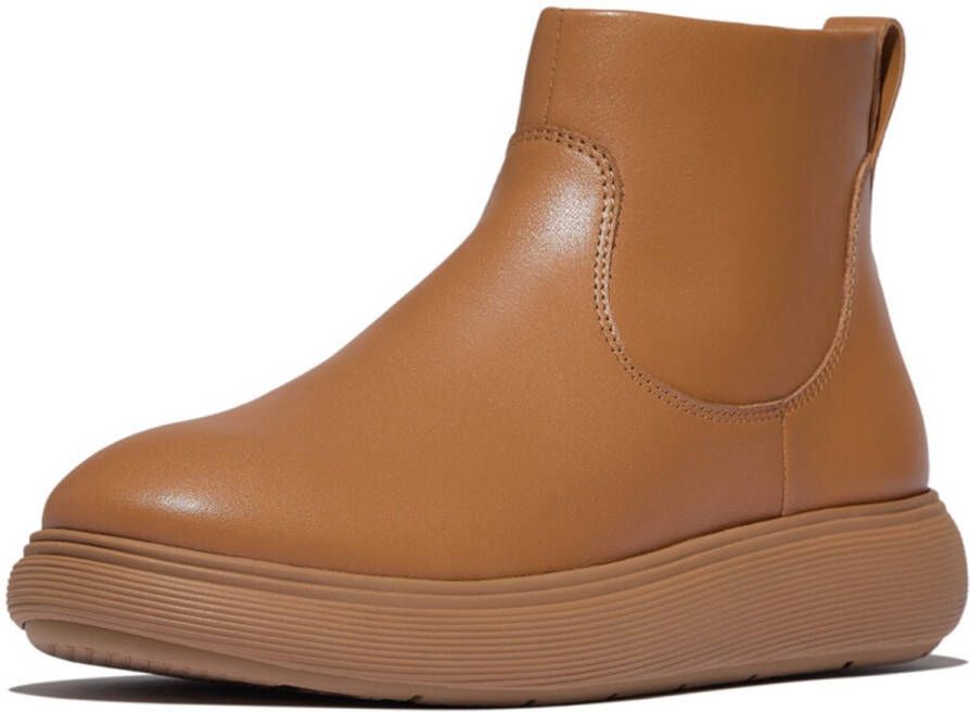 FitFlop IQ-Comff Leather Zip Ankle Boots BRUIN