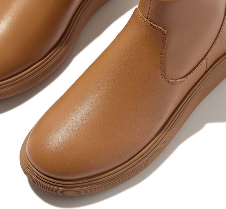 FitFlop IQ-Comff Leather Zip Ankle Boots BRUIN