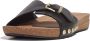 FitFlop Iqushion Adjustable Buckle Leather Slides ZWART - Thumbnail 2