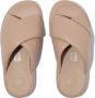 FitFlop Iqushion D-Luxe Padded Leather Cross Slides BEIGE - Thumbnail 2