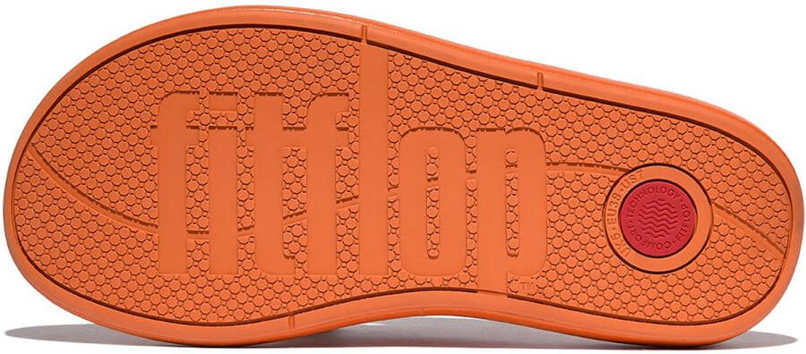 FitFlop Iqushion D-Luxe Padded Leather Toe-Post Sandals ORANJE