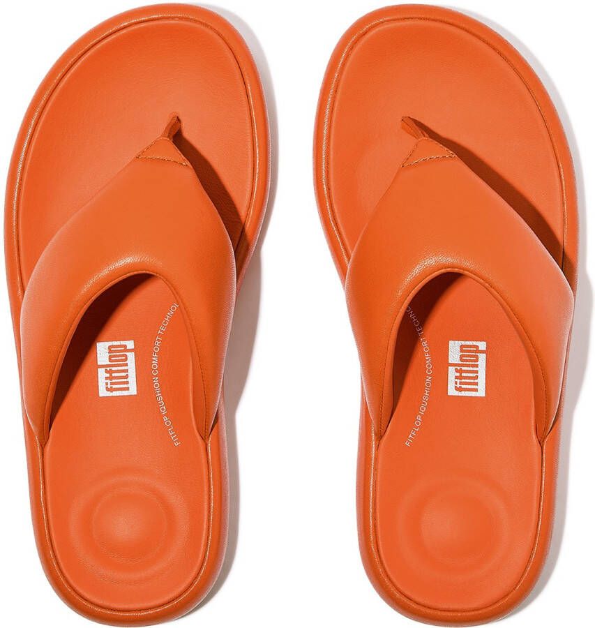 FitFlop Iqushion D-Luxe Padded Leather Toe-Post Sandals ORANJE