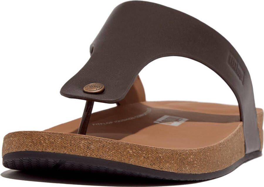 FitFlop Iqushion Men'S Leather Toe-Post Sandals BRUIN