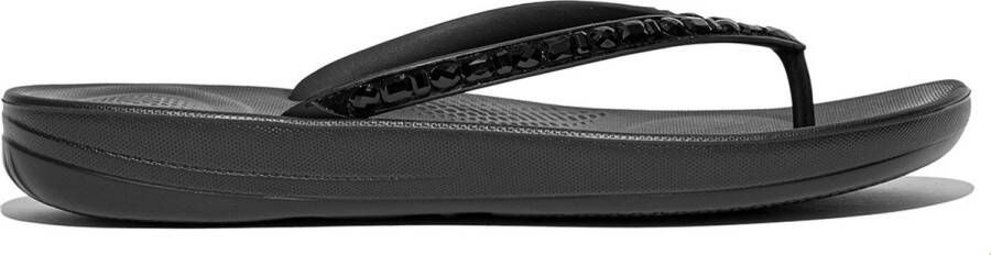 FitFlop Iqushion Multi-Crystal Ergonomic Flip-Flops Vrouwen All Zwart