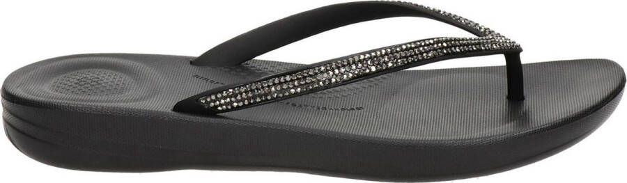 FitFlop iQushion Sparkle Slippers zwart Textiel Dames