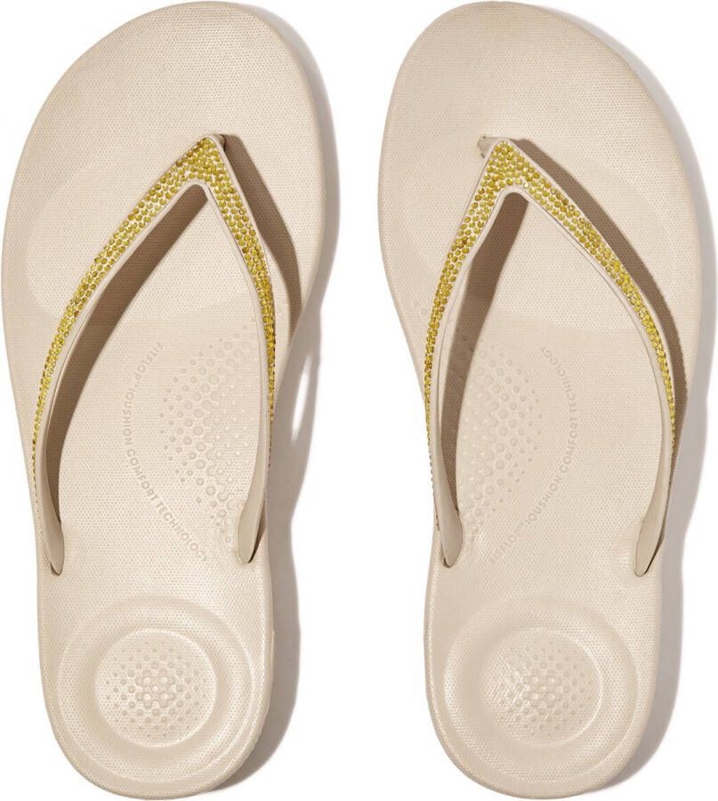 Fitflop Teenslippers IQUSHION SPARKLE CLASSIC sleehak zomerschoen slippers met fonkelende glitterafwerking