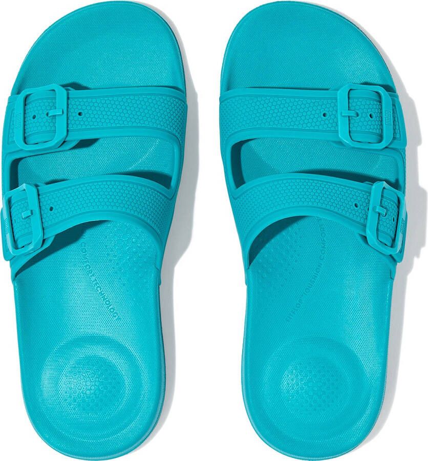 Fitflop Slippers IQUSHION TWO-BAR BUCKLE SLIDES zomerschoen slippers badschoen met twee verstelbare gespen