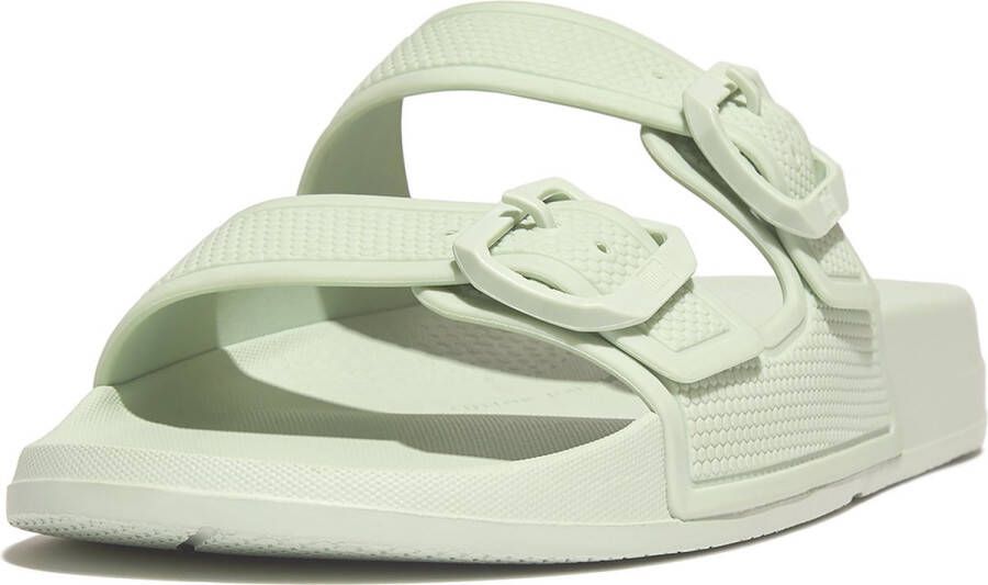 FitFlop Iqushion Two-Bar Buckle Slides GROEN