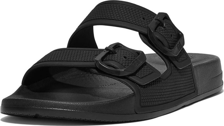 FitFlop Iqushion Two-bar Buckle Slides Zwart Vrouw