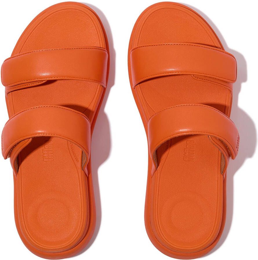 FitFlop F-Mode Go Adjustable Flatform Two-Bar Slides Oranje
