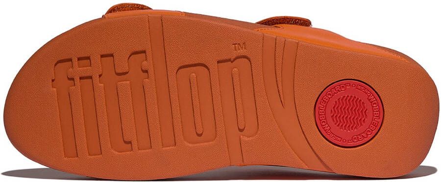 FitFlop Lulu Adjustable Leather Slides ORANJE