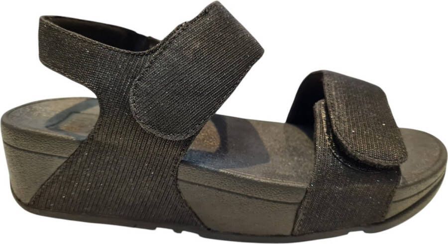 FitFlop Lulu Adjustable Shimmerlux B-st Sandalen Zwart Vrouw