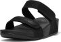 FitFlop Lulu Adjustable Shimmerlux Slides Dames Slippers All Black - Thumbnail 1
