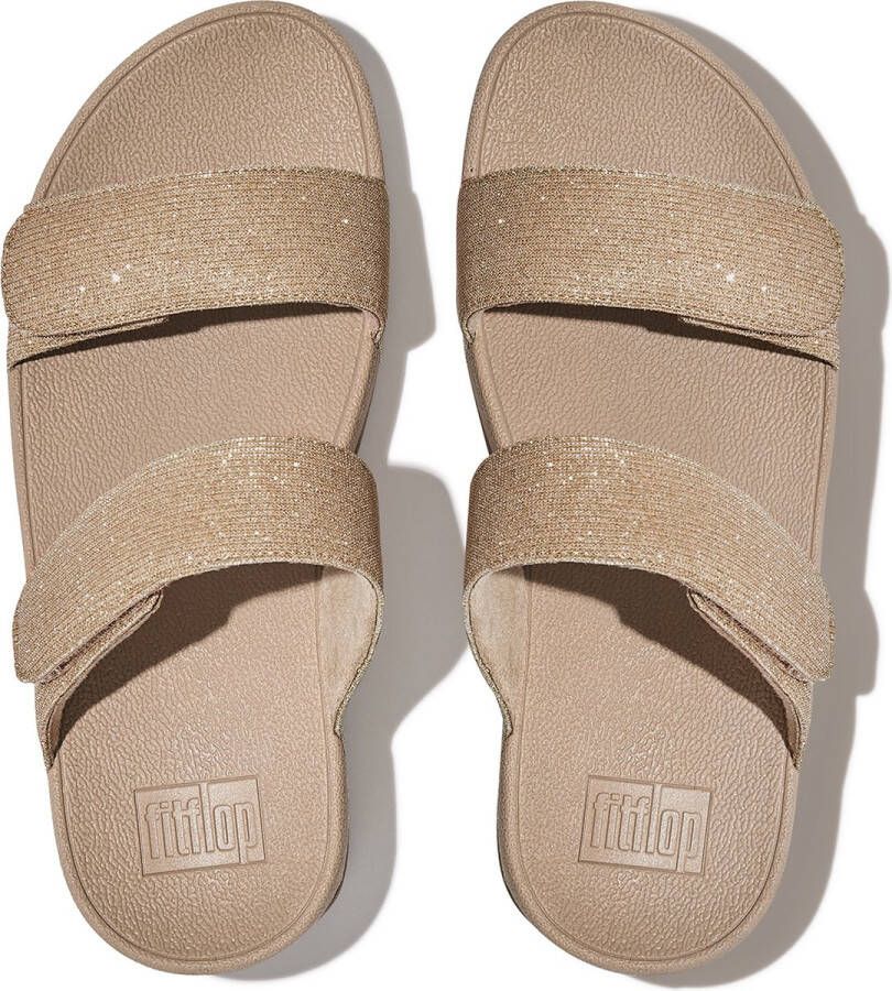FitFlop Lulu Adjustable Shimmerlux Slides BEIGE