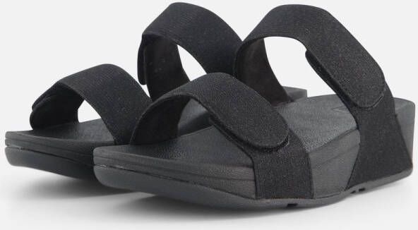 FitFlop Lulu Adjustable Shimmerlux Slides Dames Slippers All Black