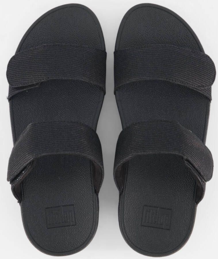 FitFlop Lulu Adjustable Shimmerlux Slides Dames Slippers All Black