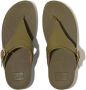 FitFlop Lulu Adjustable Toe Post Leather GROEN - Thumbnail 2