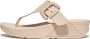 FitFlop Lulu Covered-buckle Raw-edge Leather Toe-thongs Slides Beige Vrouw - Thumbnail 1