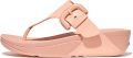 FitFlop Lulu Covered-Buckle Raw-Edge Leather Toe-Thongs ROZE - Roze
