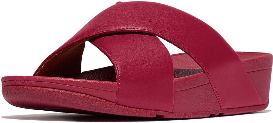 FitFlop Lulu Cross slide sandalen Microwobbleboard-zool technologie ROOD