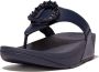FitFlop Lulu Crystal-Circlet Leather Toe-Post Sandals BLAUW - Thumbnail 1