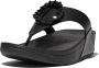 FitFlop Lulu Crystal-Circlet Leather Toe-Post Sandals ZWART - Thumbnail 1
