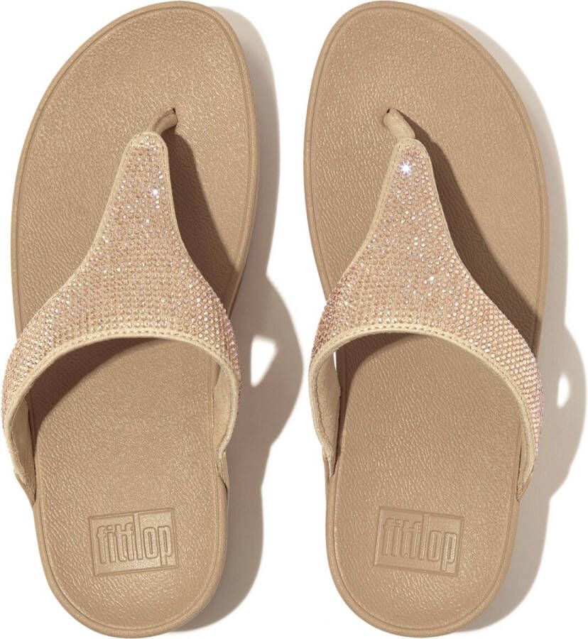 Fitflop Dianets LULU CRYSTAL EMBELLISHED TOE-POST SANDALS HOTFIX sleehak zomerschoen teen-scheider met zachte teenband