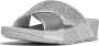 FitFlop Lulu Crystal-Mix Metallic Cross Slides ZILVER - Thumbnail 1