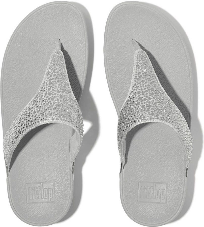 FitFlop Lulu Crystal-Mix Toe-Post Sandals ZILVER