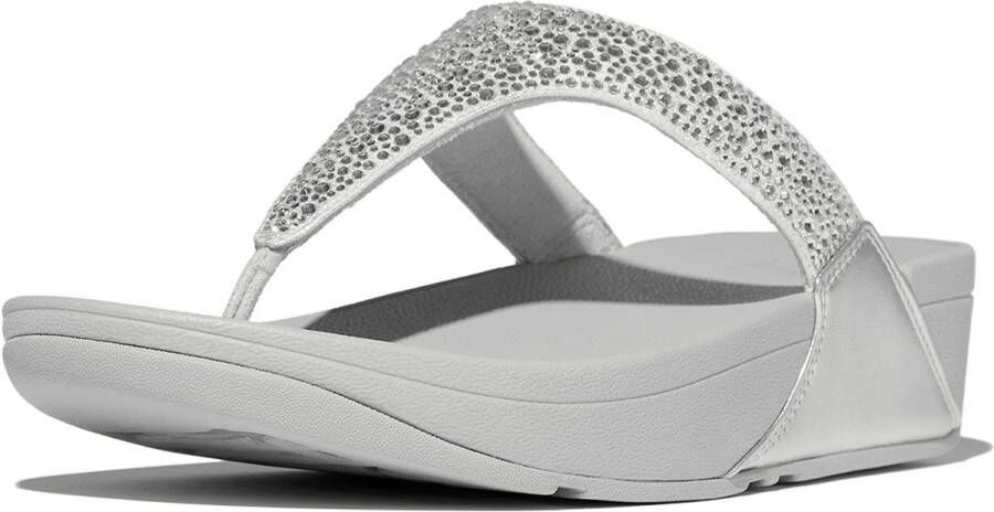 FitFlop Lulu Crystal-Mix Toe-Post Sandals ZILVER