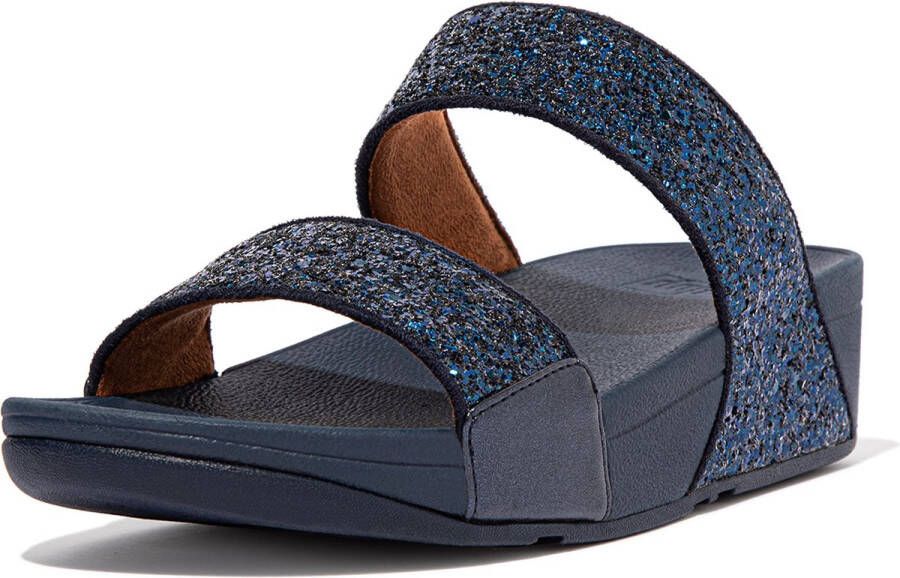 FitFlop Lulu Slide Glitter Sandalen blauw