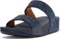 FitFlop Lulu Slide Glitter Sandalen blauw - Thumbnail 1