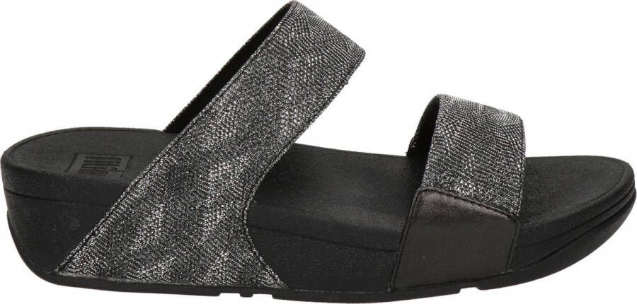 FitFlop Lulu Glitter Splash Slide dames slipper Zwart