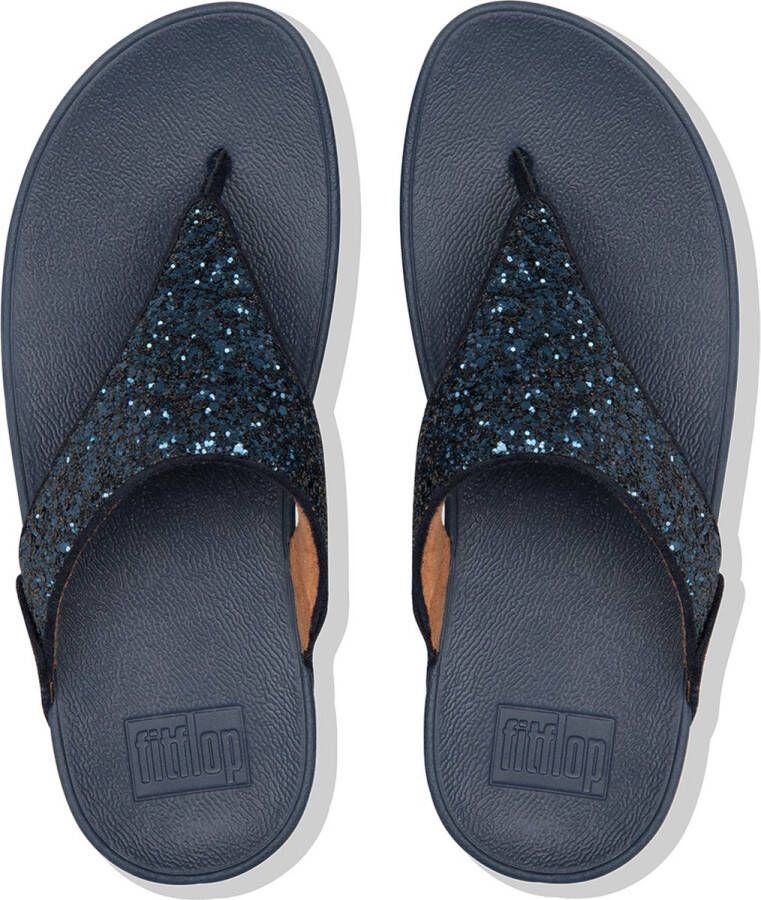 FITFLOP Teenslippers Dames Lulu Glitter Toe-post Maat: 43 Materiaal: Leer Kleur: Blauw - Foto 3