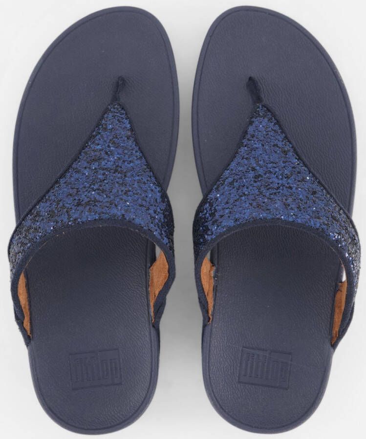 FITFLOP Teenslippers Dames Lulu Glitter Toe-post Maat: 43 Materiaal: Leer Kleur: Blauw - Foto 4