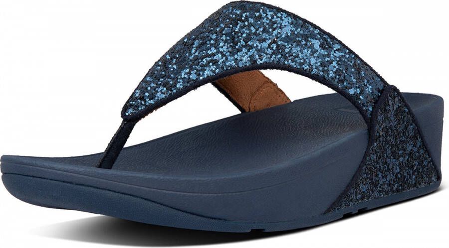 FITFLOP Teenslippers Dames Lulu Glitter Toe-post Maat: 43 Materiaal: Leer Kleur: Blauw - Foto 6