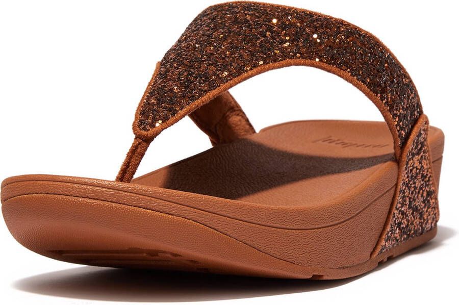 FitFlop Lulu Glitter Toe-Thongs PU Glitter BRUIN