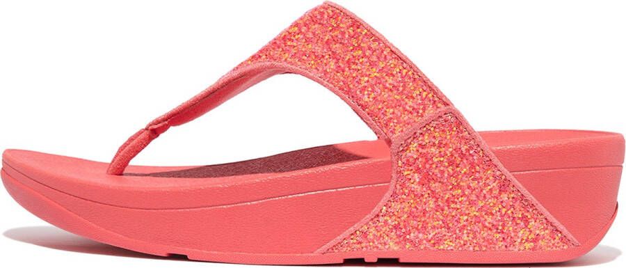 FitFlop Lulu Glitter Toe-Thongs PU Glitter Slippers ROZE