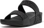 FitFlop Lulu Slide Glitter Sandalen zwart Textiel - Thumbnail 1