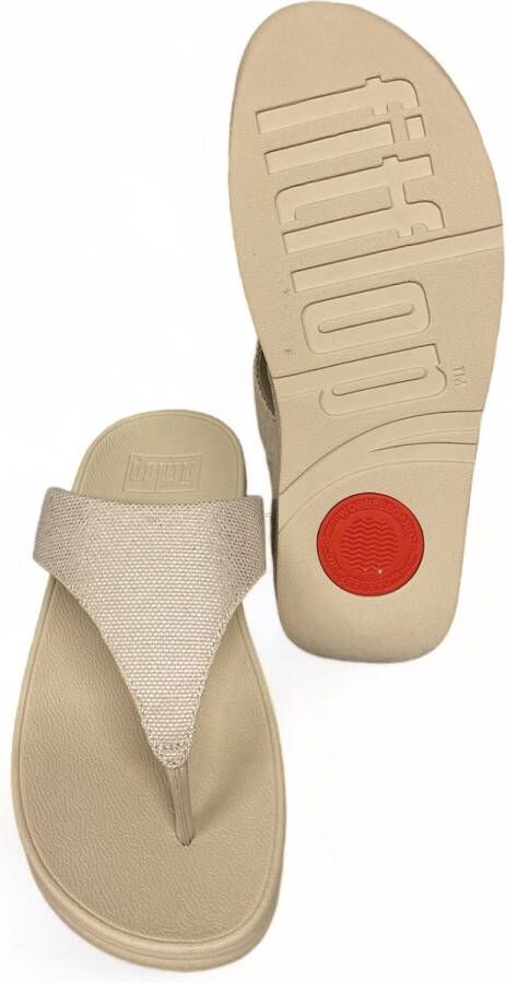 FitFlop Lulu Glitz-Canvas Toe-Post Sandals GOUD