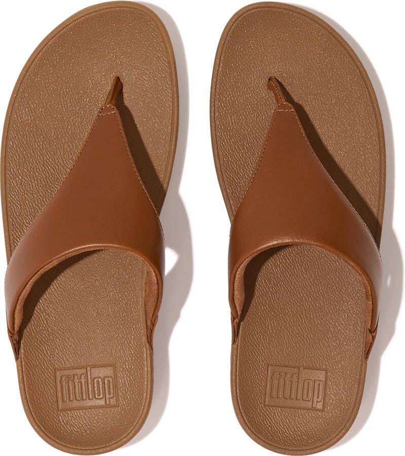 FitFlop Lulu Leather Slippers Bruin Vrouw